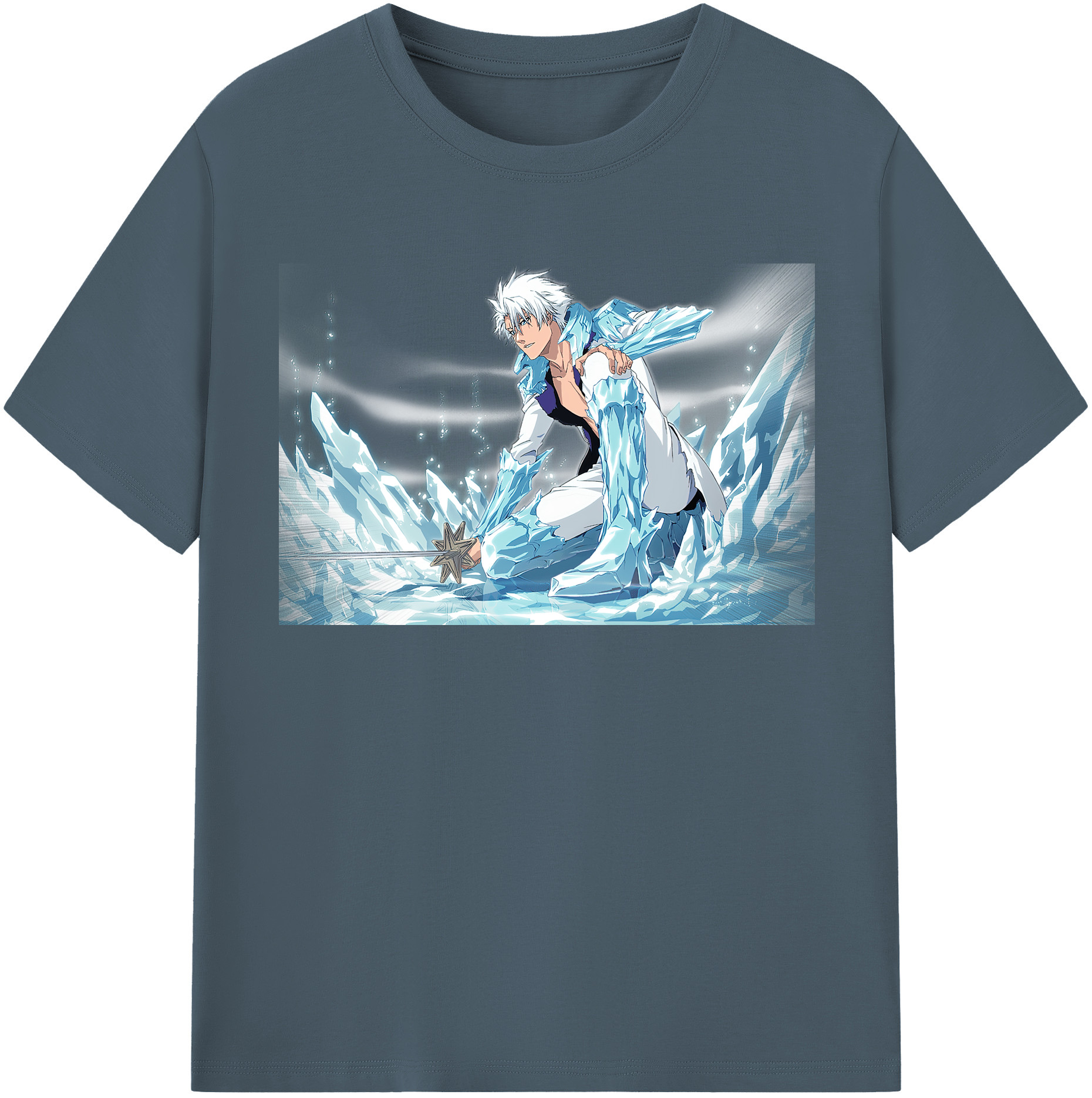 （画像用） ブリーチ 日番谷冬獅郎（ひつがや とうしろう） BLEACH Hitsugaya Toushirou 綿100％半袖Tシャツ（フロントプリント）